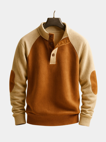 Men's Button Neck Jumper | Long Sleeve