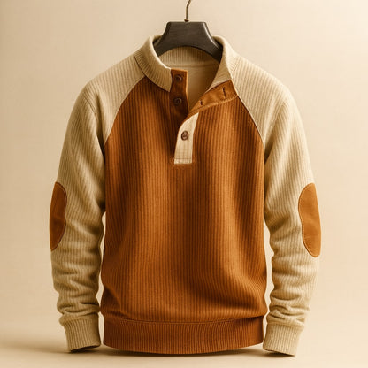 Men's Button Neck Jumper | Long Sleeve