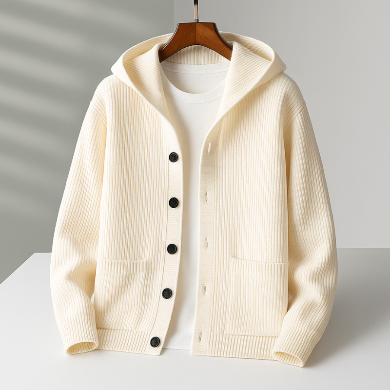 Men's Hooded Sweatshirt | Button-up front