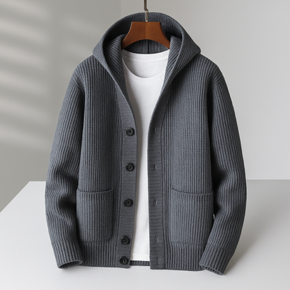 Men's Hooded Sweatshirt | Button-up front