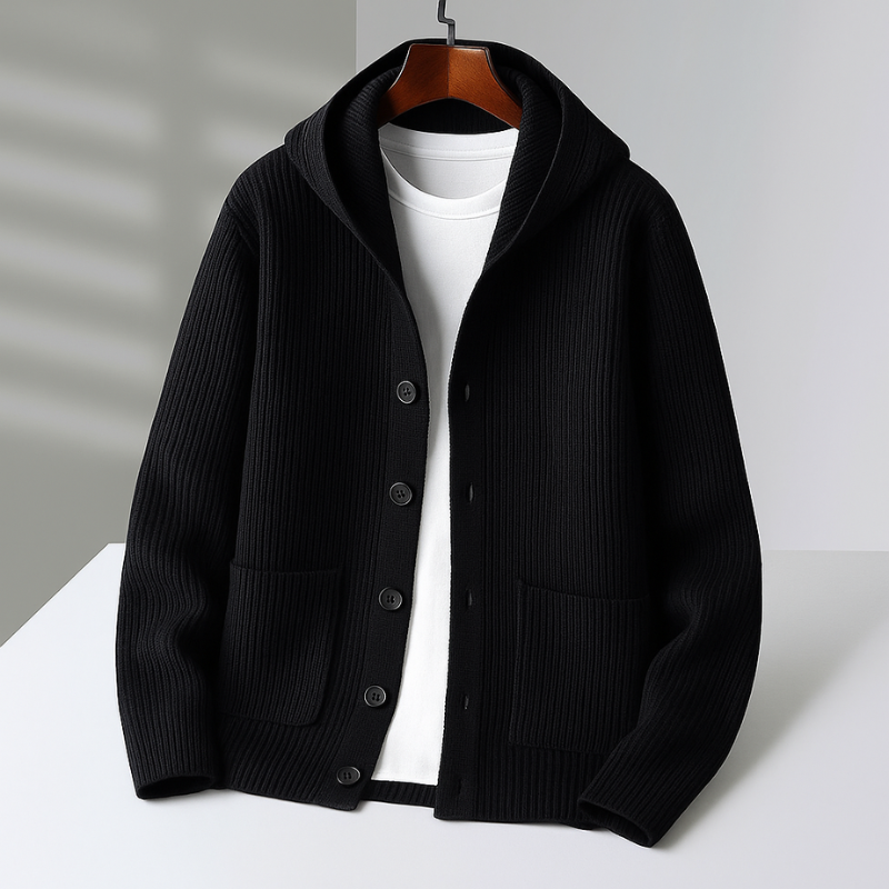 Men's Hooded Sweatshirt | Button-up front
