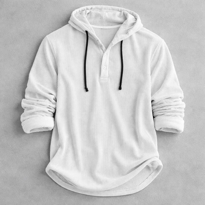 Men's Henley Hoodie | Long Sleeve