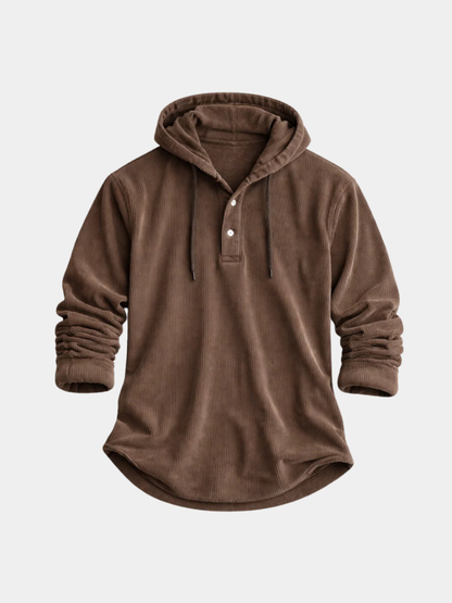 Men's Henley Hoodie | Long Sleeve