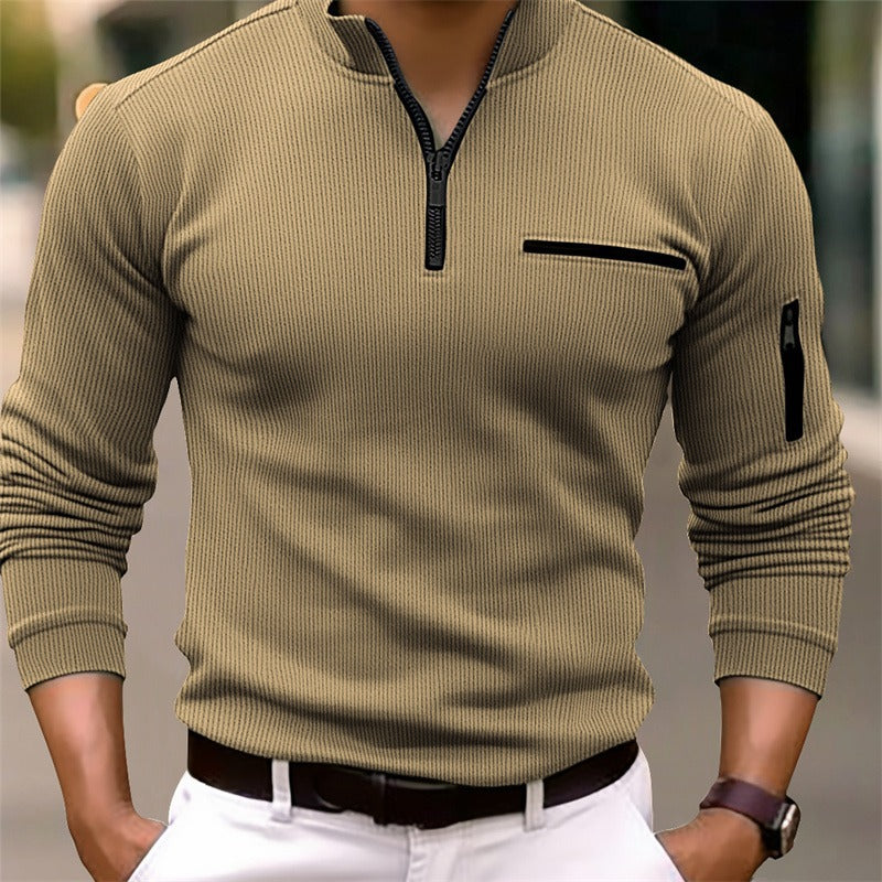 Men's Funnel Neck Polo Jumper | Quarter Zip