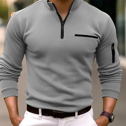 Men's Funnel Neck Polo Jumper | Quarter Zip