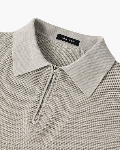 Men's Ribbed Quarter Zip Jumper | Long Sleeve
