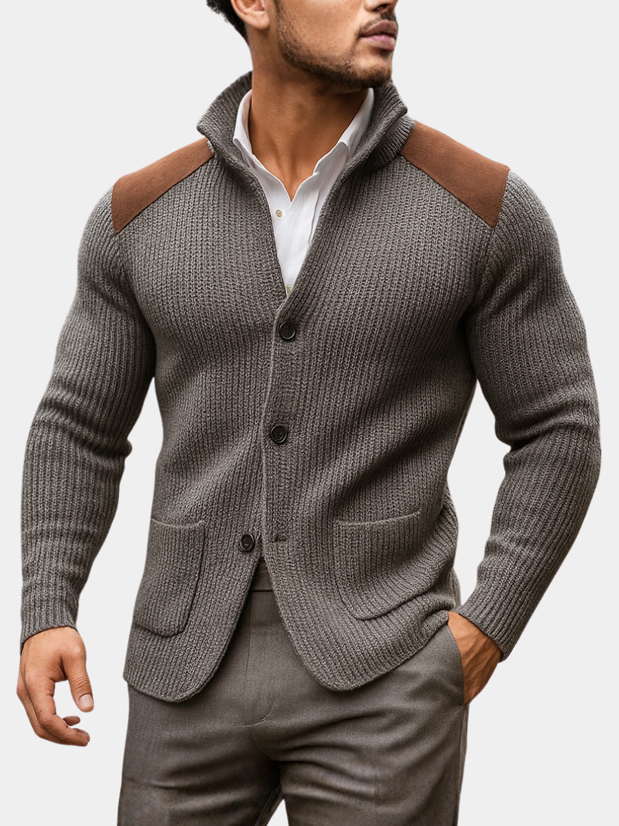 Men's Cardigan | Funnel Neck