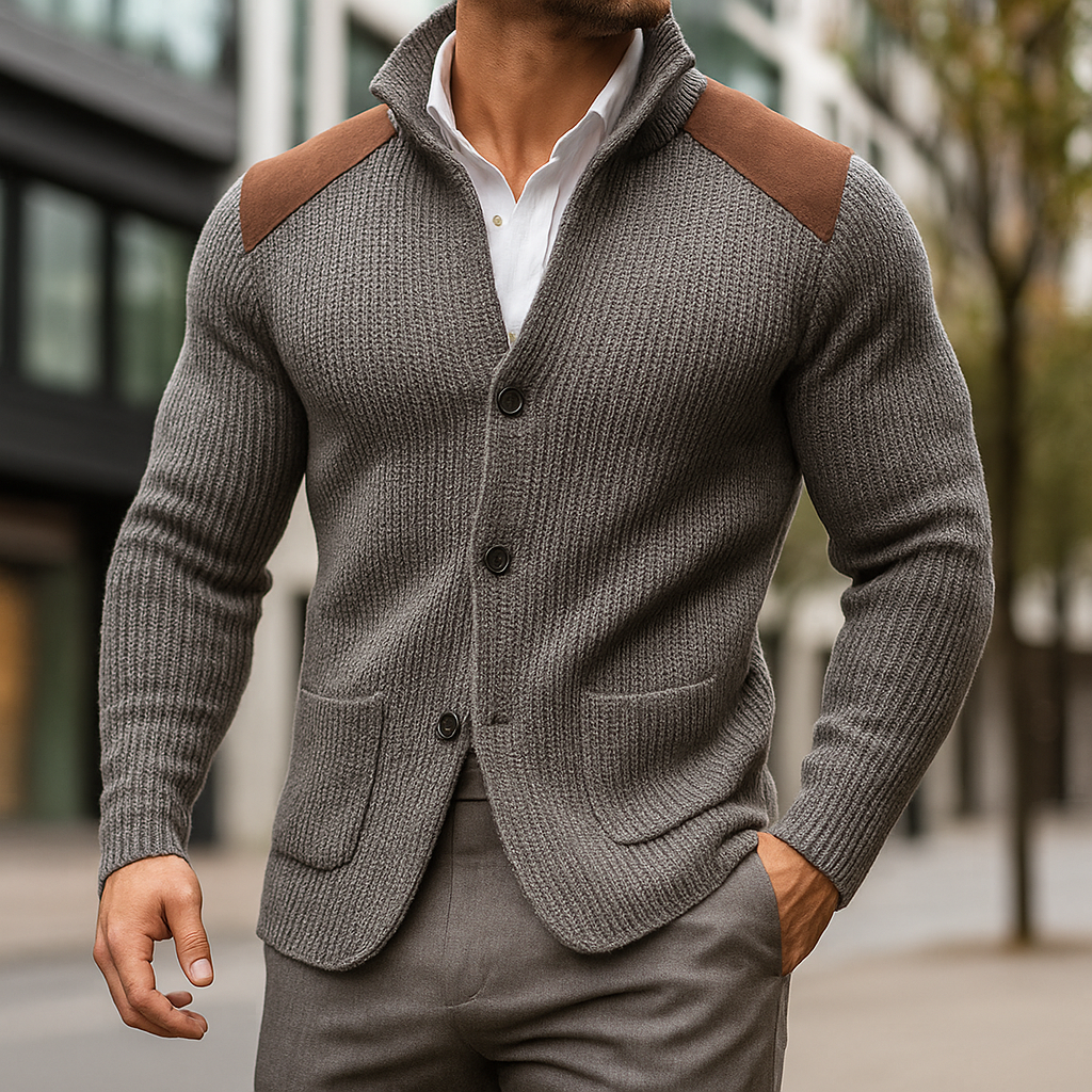 Men's Cardigan | Funnel Neck