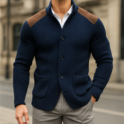 Men's Cardigan | Funnel Neck