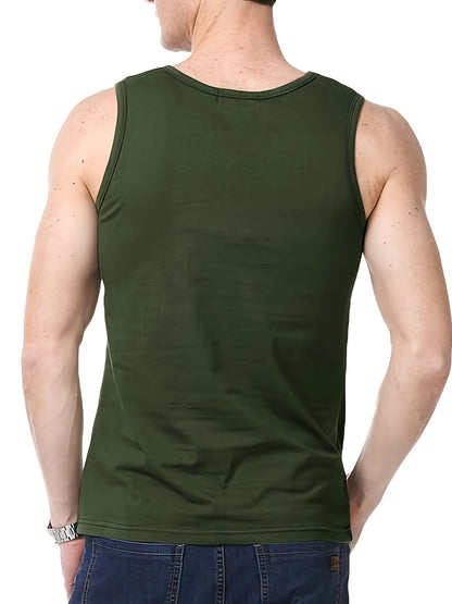 Men's Sleeveless Scoop Neck T-Shirt | Slim Fit