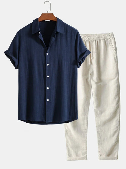 Men's Short Sleeve Shirt | Cuban Collar