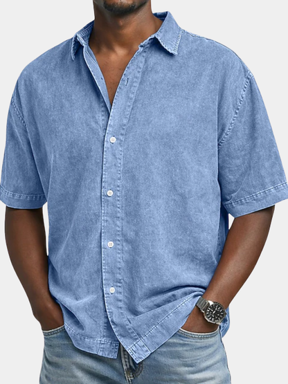 Men's Denim Shirt | Short Sleeve