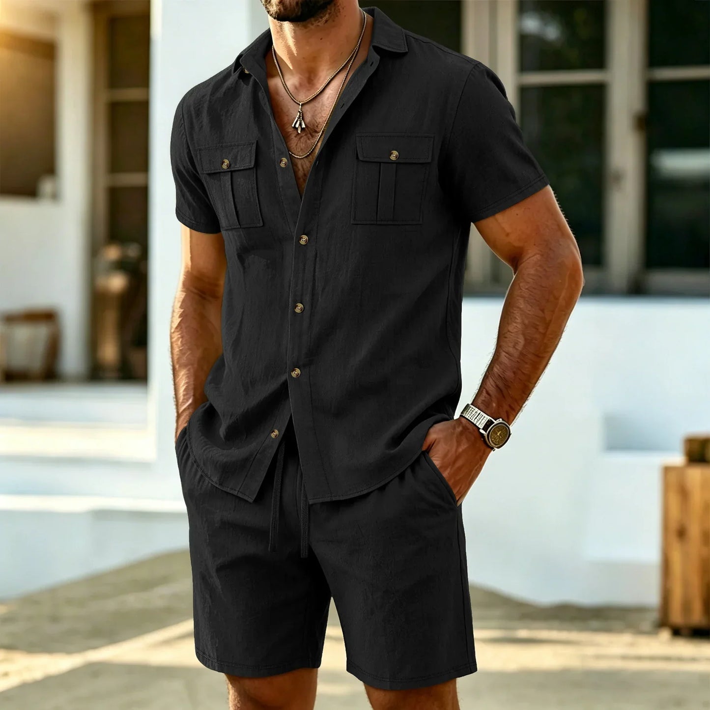 Men's Striped Designer Shirt | Short Sleeve