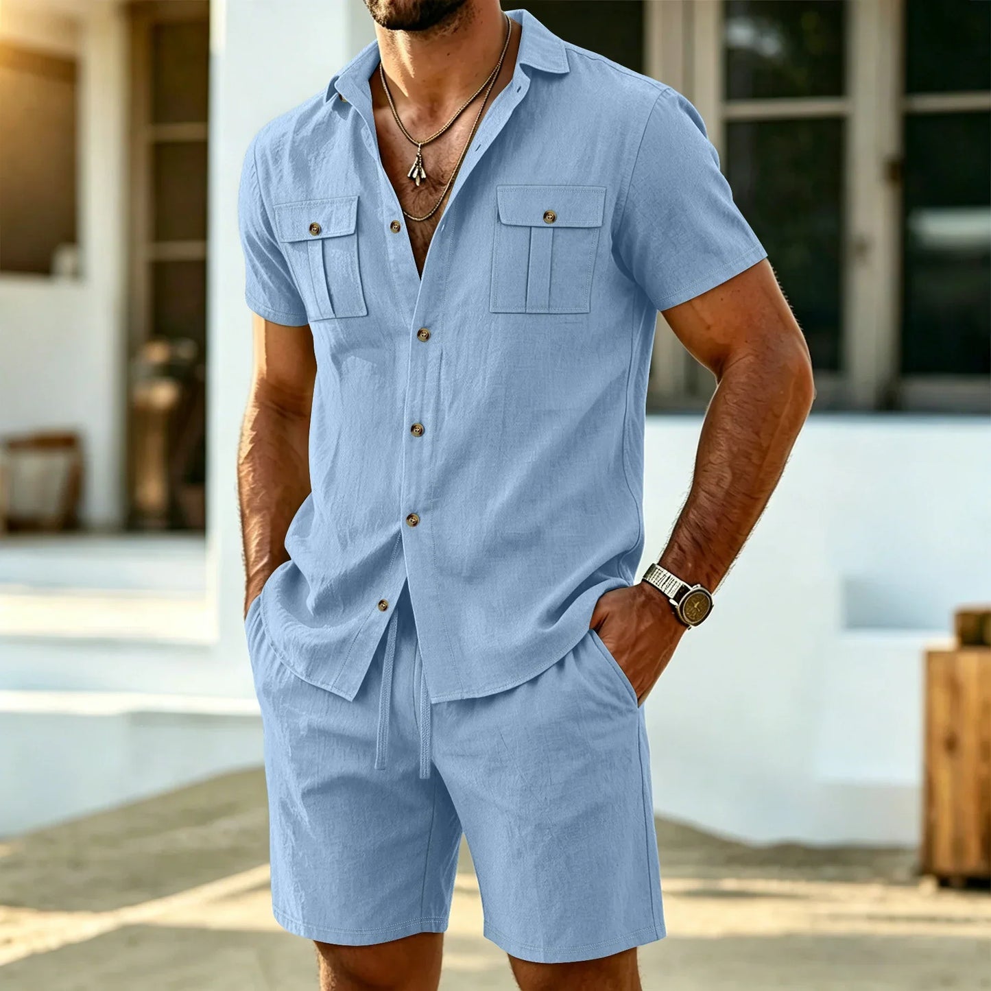 Men's Striped Designer Shirt | Short Sleeve
