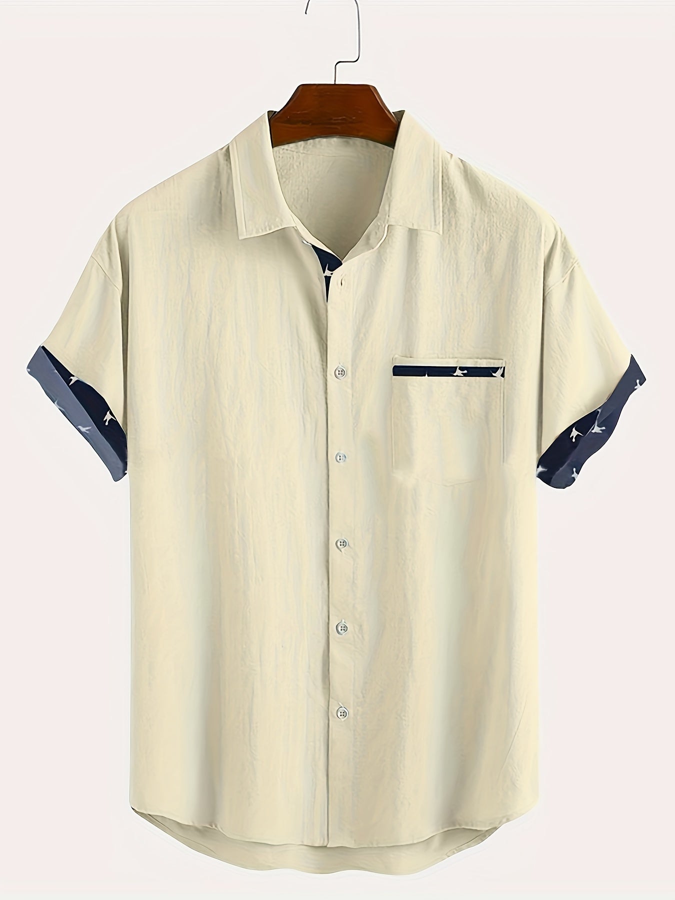 Men's Short Sleeve Beach Shirt | Contrast