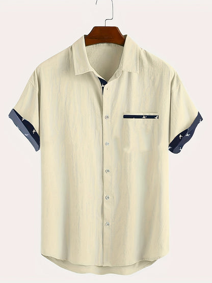Men's Short Sleeve Beach Shirt | Contrast
