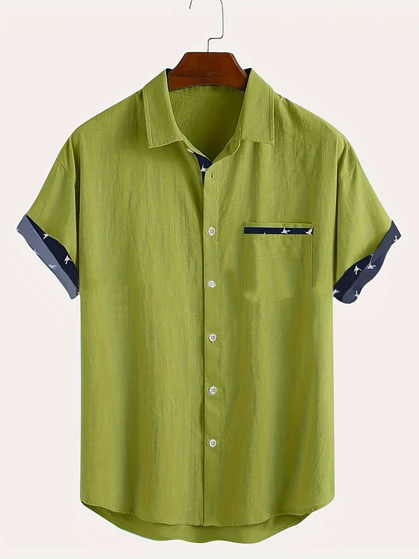 Men's Short Sleeve Beach Shirt | Contrast