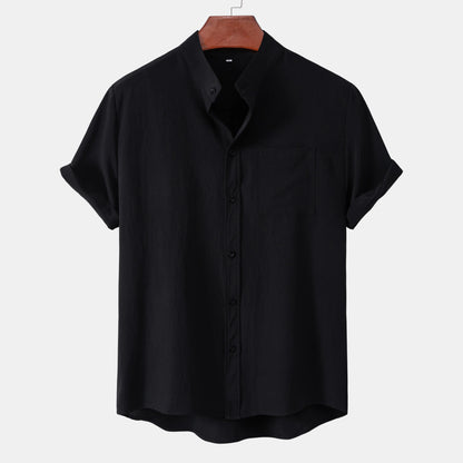 Men's Plain Shirt | Grandad Collar