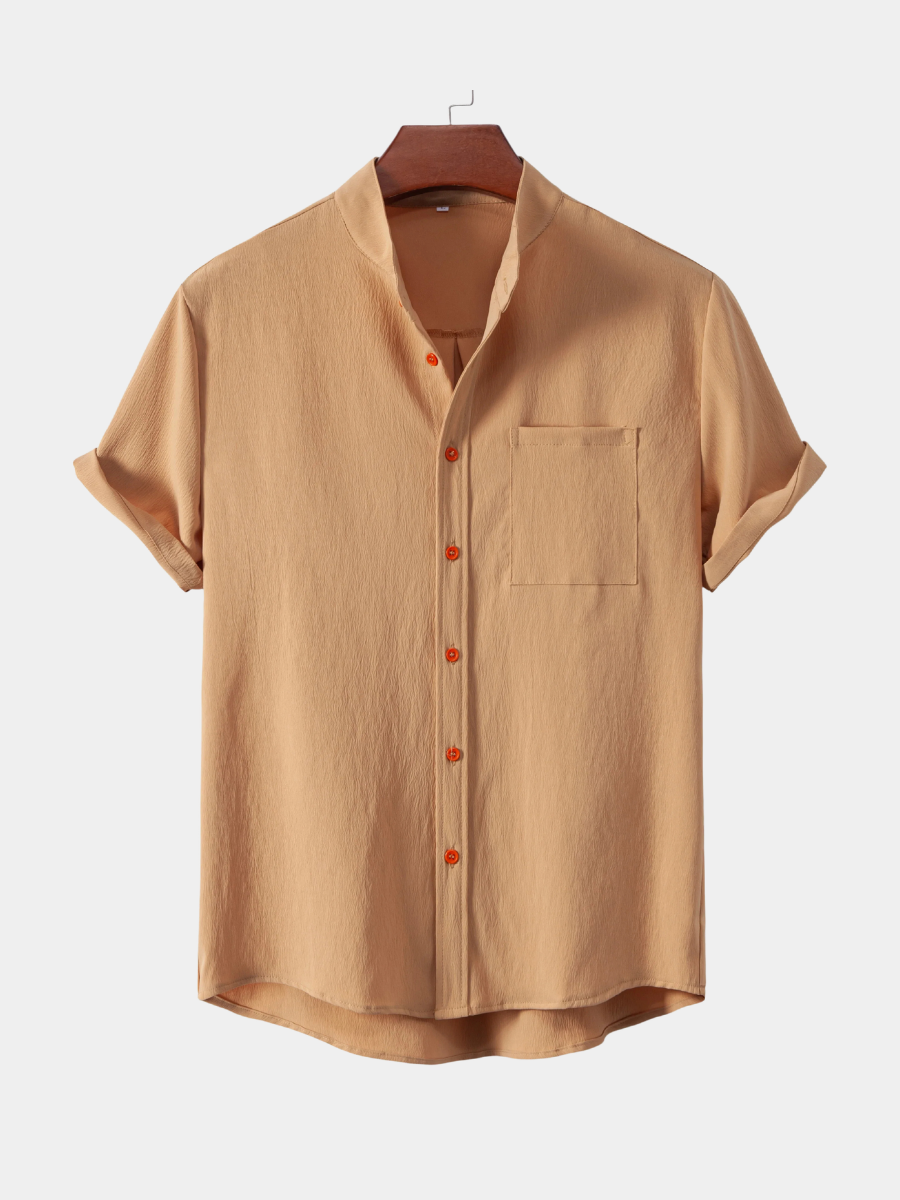 Men's Plain Shirt | Grandad Collar