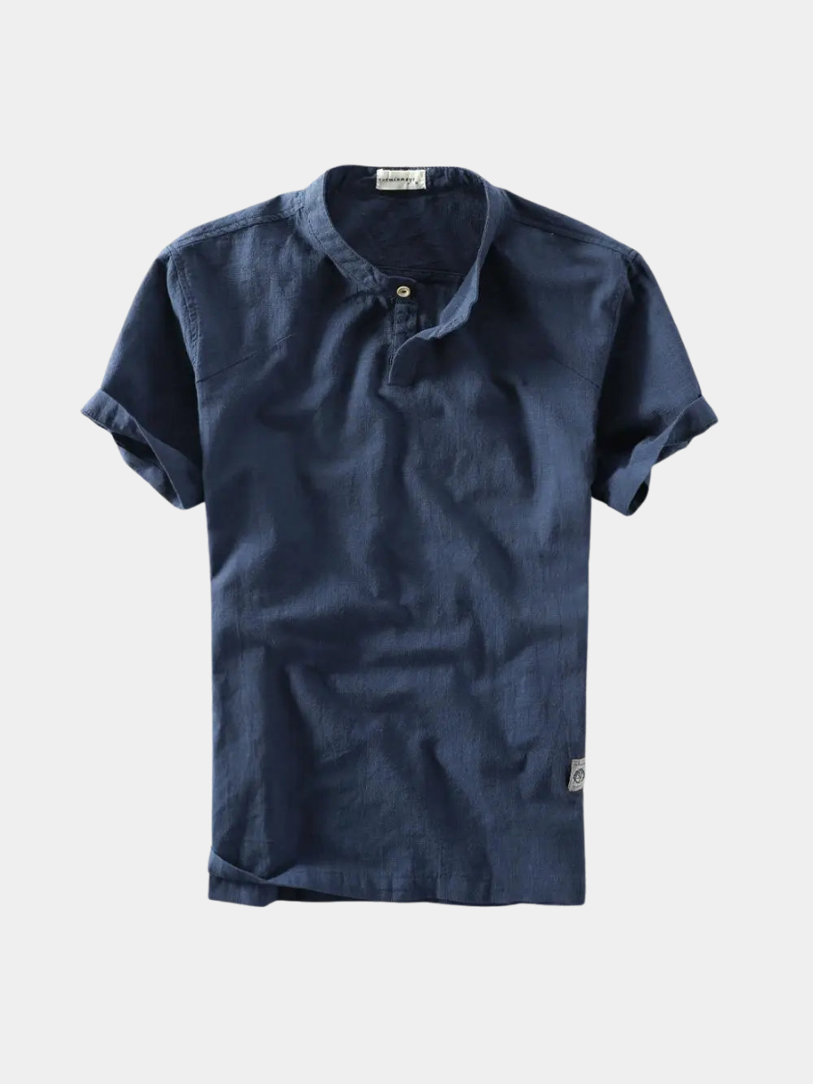 Men's Grandad Collar Shirt | Short Sleeve