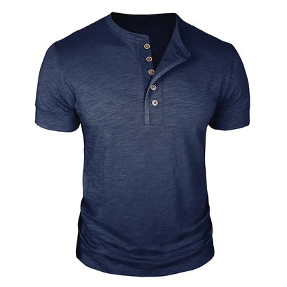 Men's Short Sleeve Henley T-Shirt | Slim Fit