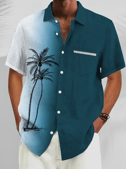 Men's Palm Print Hawaiian Shirt | Short Sleeve