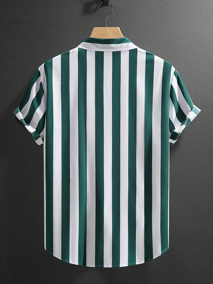 Men's Vertical Striped Shirt | Short Sleeve
