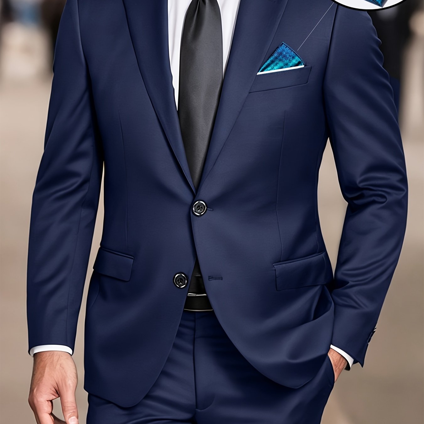 Men's Single-Breasted Peak-Lapel Suit | Tailored Two-Button