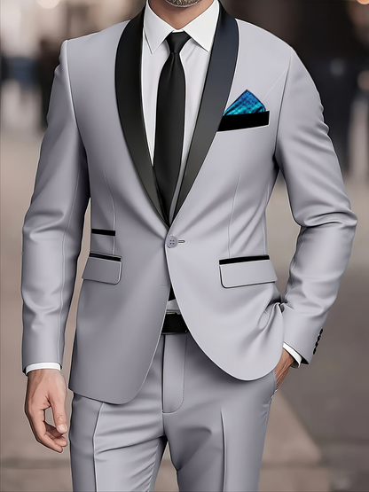 Men's Single-Breasted Peak-Lapel Suit | Tailored Two-Button