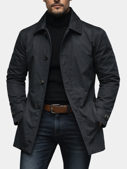 Men's Single-Breasted Mac Coat | Waterproof