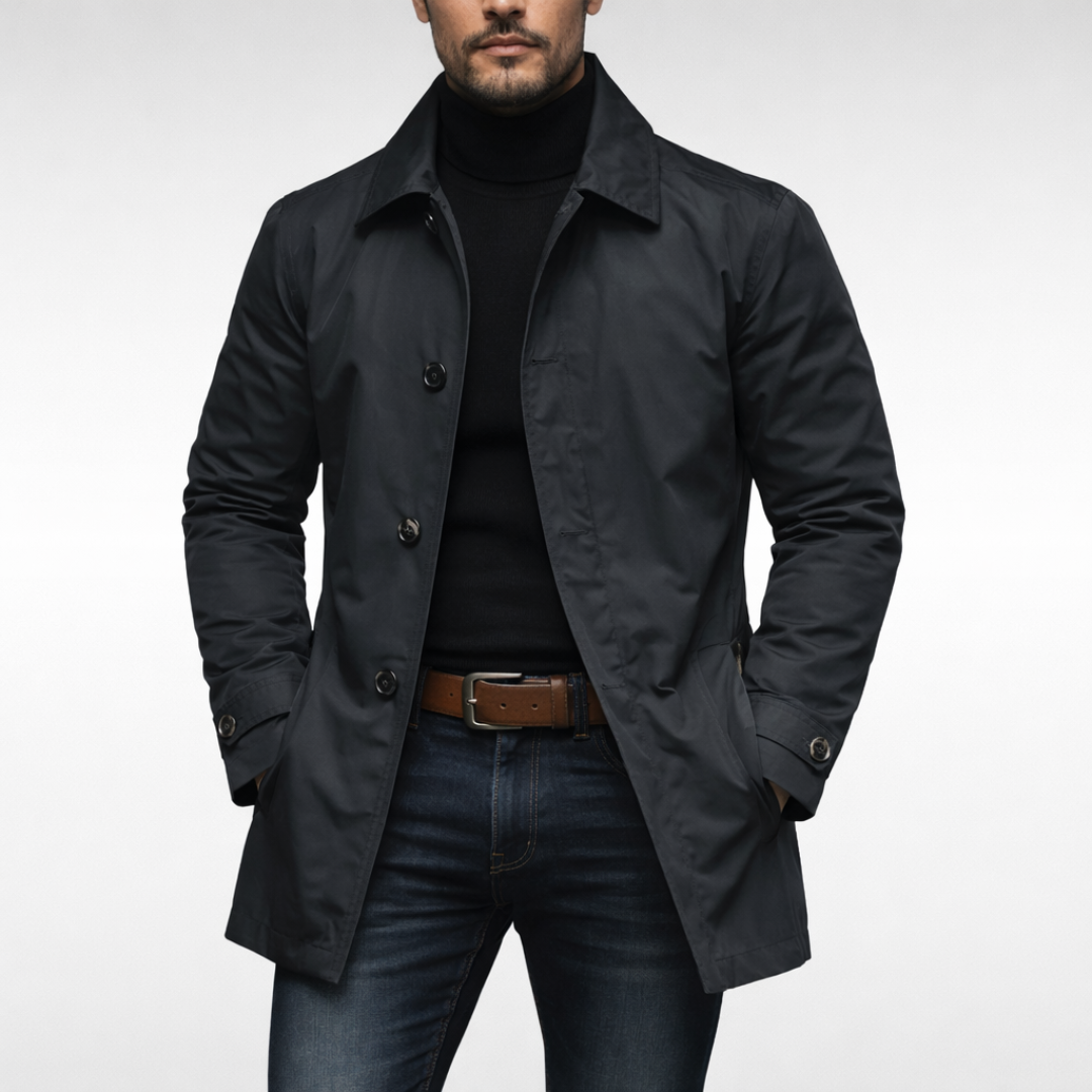 Men's Single-Breasted Mac Coat | Waterproof