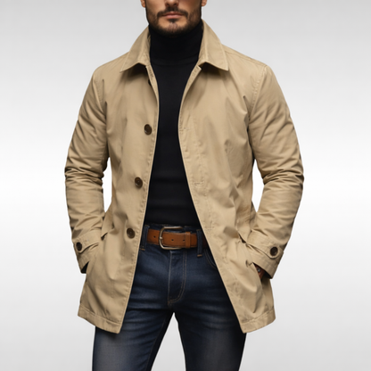 Men's Single-Breasted Mac Coat | Waterproof