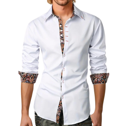 Men's Paisley Collar Shirt | Long Sleeve