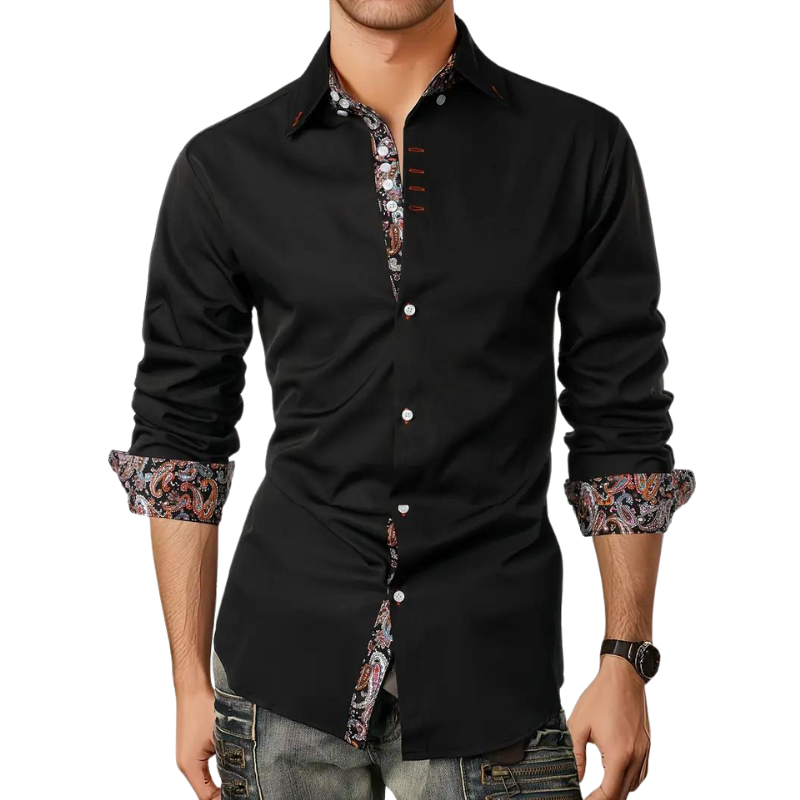 Men's Paisley Collar Shirt | Long Sleeve