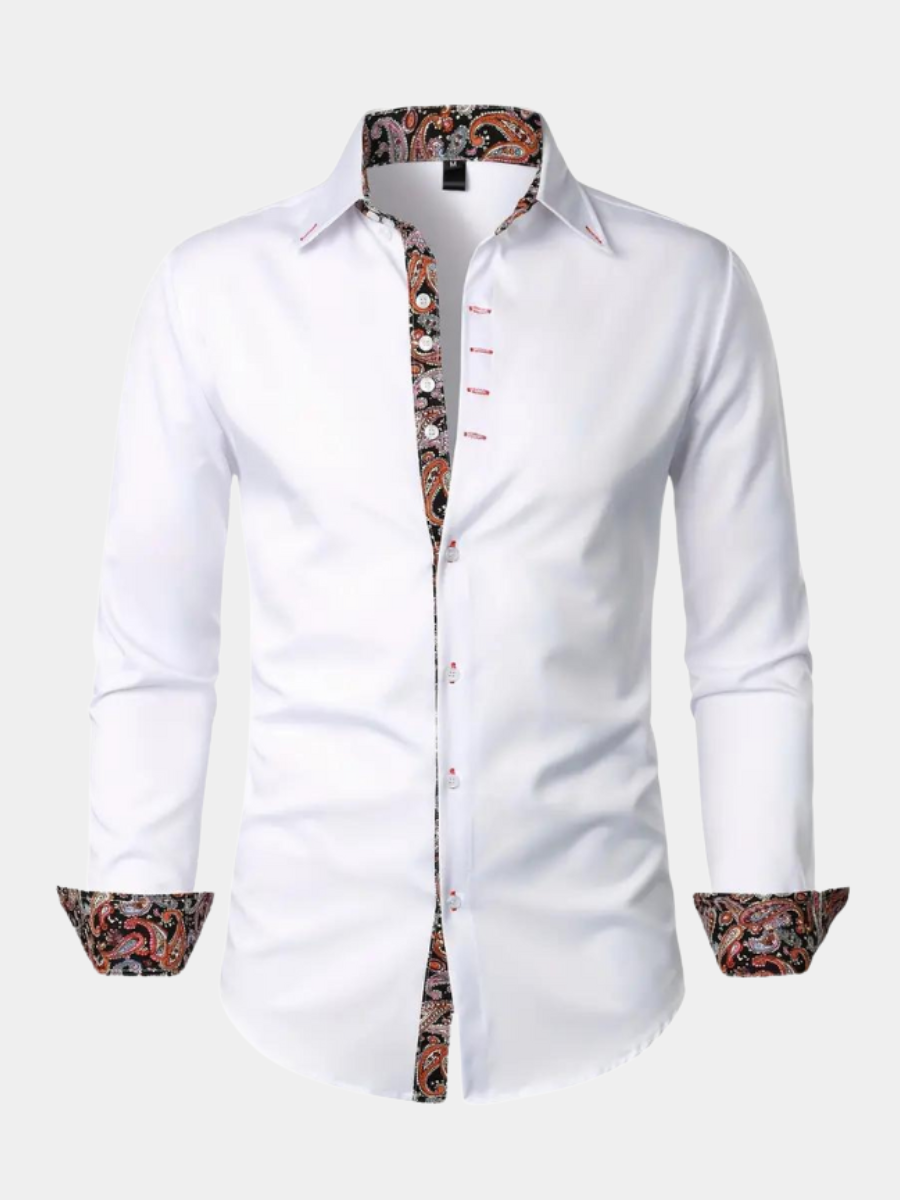 Men's Paisley Collar Shirt | Long Sleeve