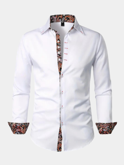 Men's Paisley Collar Shirt | Long Sleeve
