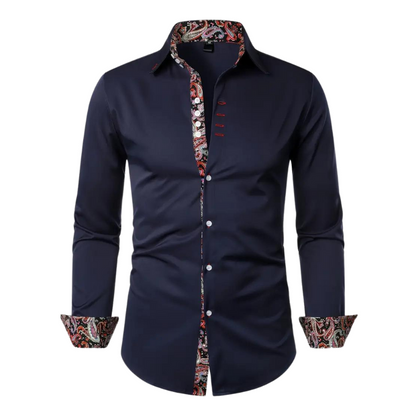 Men's Paisley Collar Shirt | Long Sleeve