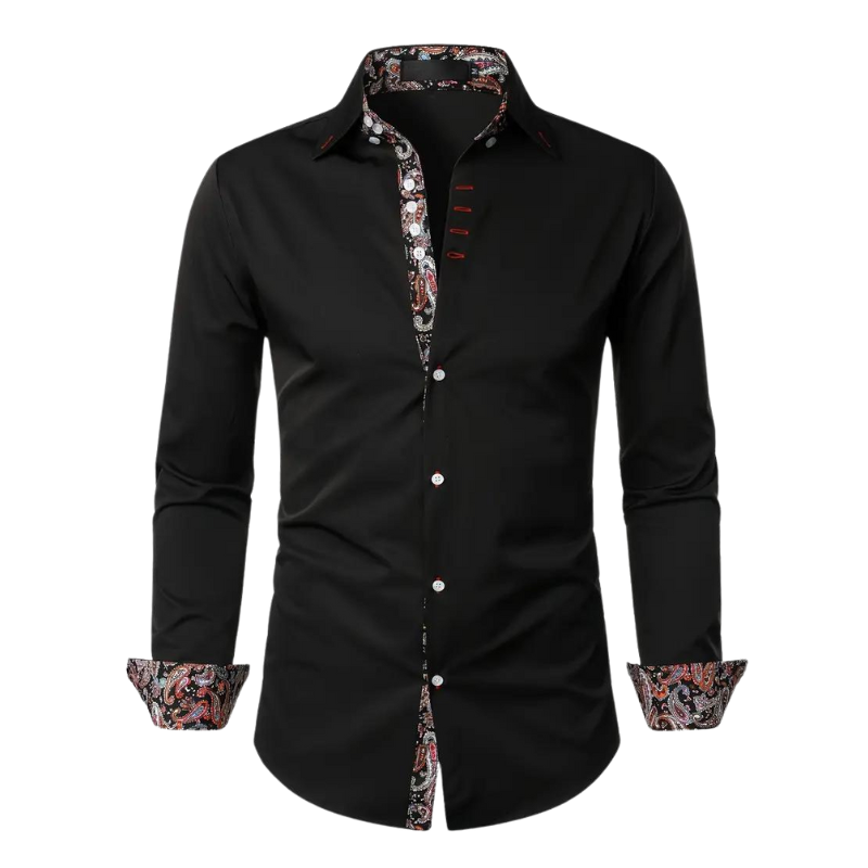 Men's Paisley Collar Shirt | Long Sleeve