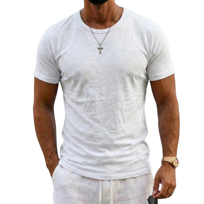 Men's Muscle Fit Crew Neck T-Shirt | Plain