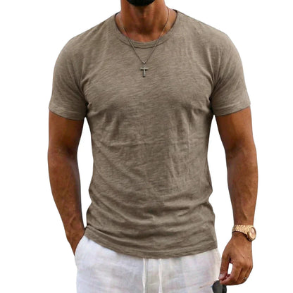 Men's Muscle Fit Crew Neck T-Shirt | Plain