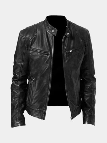 Men's Slim Fit Biker Jacket | Zip-Through Front