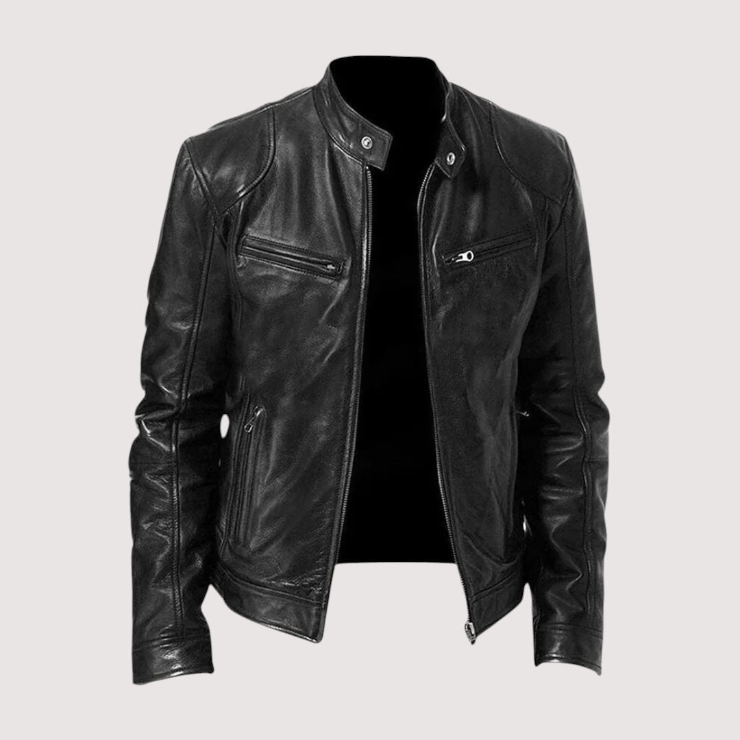 Men's Slim Fit Biker Jacket | Zip-Through Front