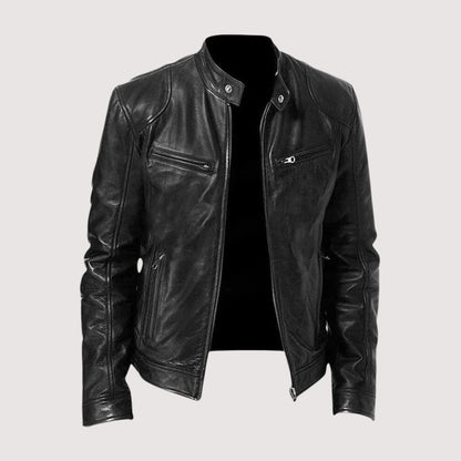 Men's Slim Fit Biker Jacket | Zip-Through Front