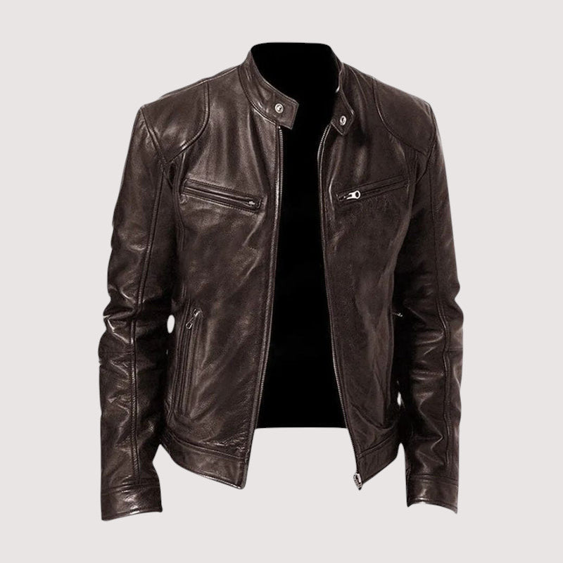 Men's Slim Fit Biker Jacket | Zip-Through Front