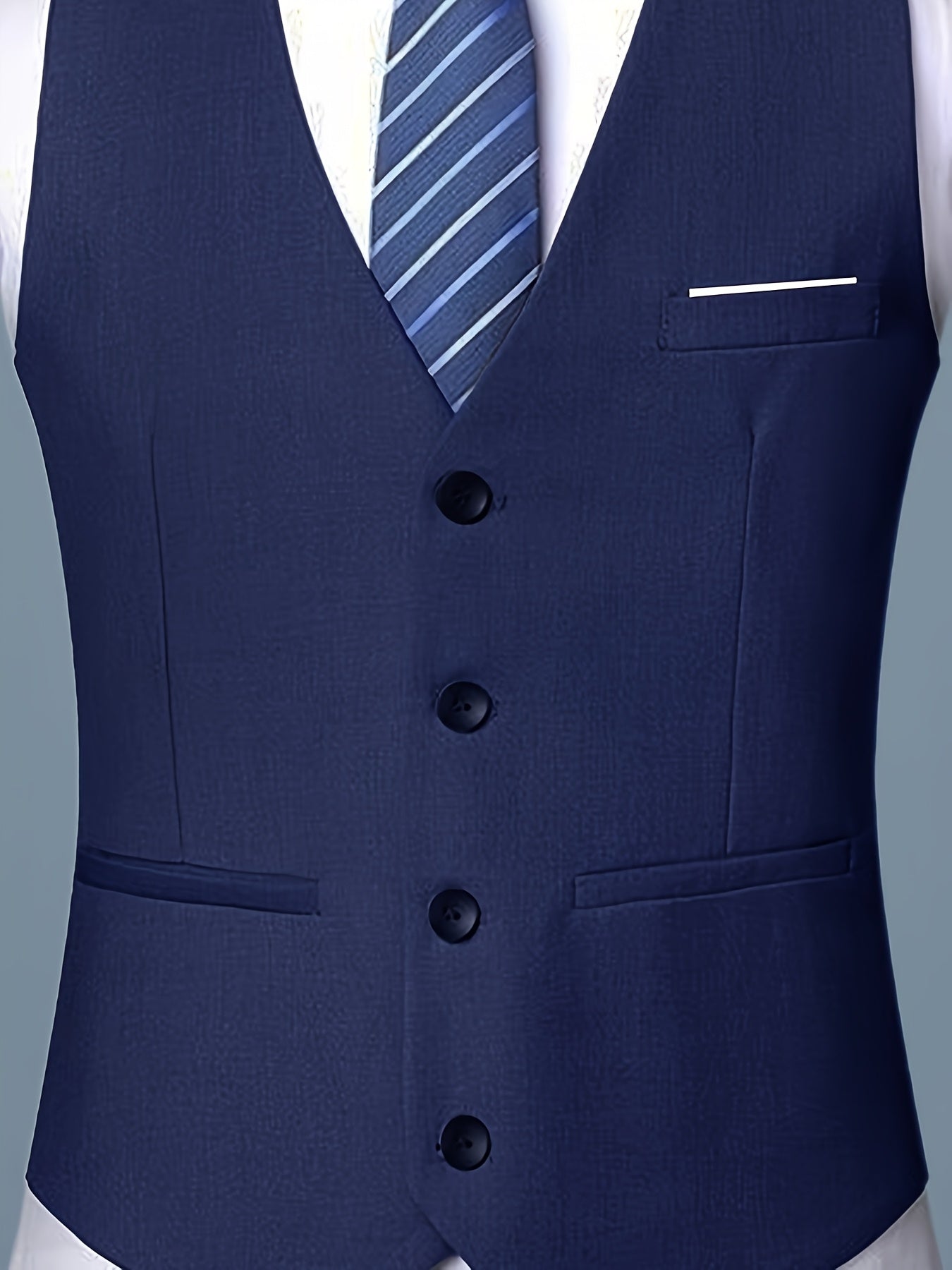 Men's V-Neck Waistcoat Suit | Single Breasted