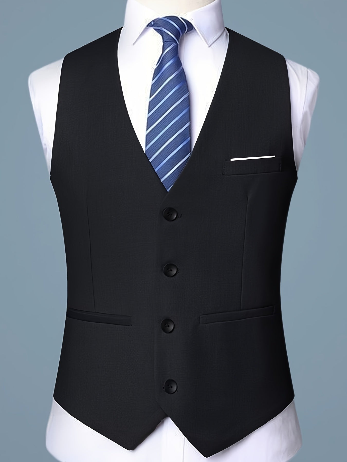 Men's V-Neck Waistcoat Suit | Single Breasted