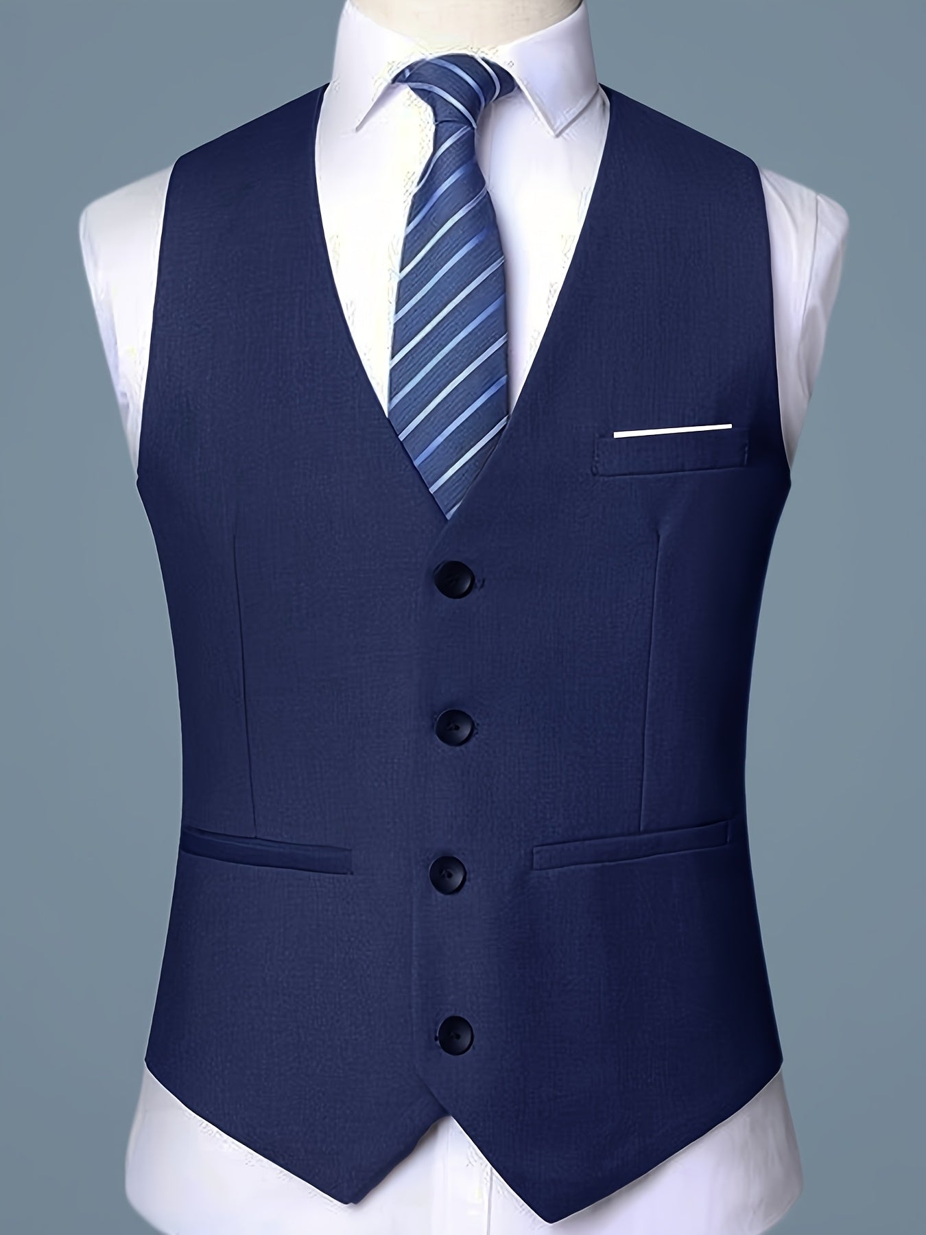Men's V-Neck Waistcoat Suit | Single Breasted