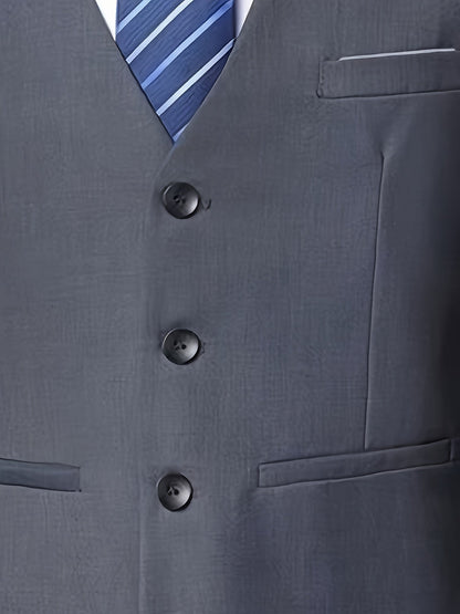 Men's V-Neck Waistcoat Suit | Single Breasted