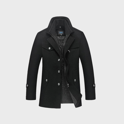 Men's Funnel Neck Coat | Mid Length