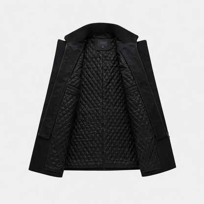Men's Funnel Neck Coat | Mid Length